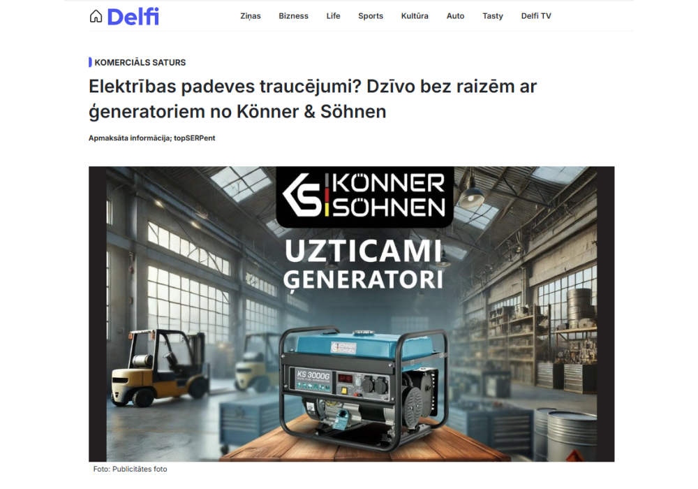 Read our article on delfi.lv about how a generator can be useful for you!
