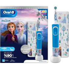 Oral-B Vitality Pro 103 Kids Frozen with Travel Case, Electric Toothbrush, Light Blue/White