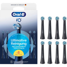 Oral-B Braun Oral-B iO Ultimate Clean 8-pack, Black Brush Heads, Superior Plaque Removal
