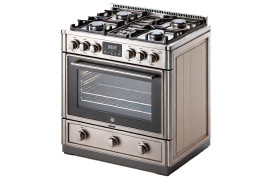 Gas stove with electric oven