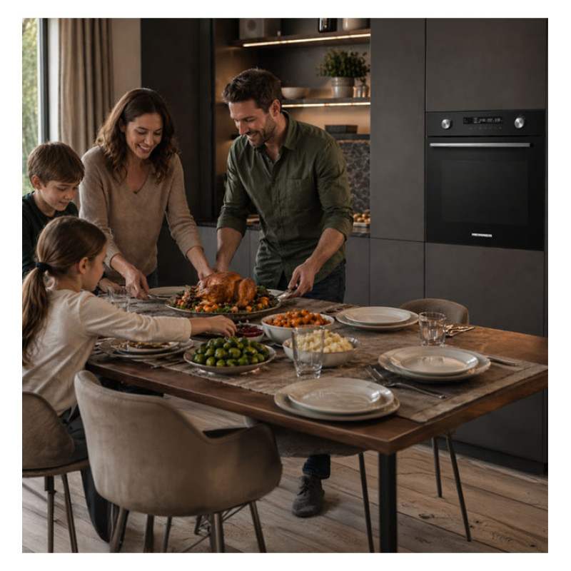 Built-in oven 72L with self-cleaning function, HBO-M7212GCDRP-GBK HEINNER