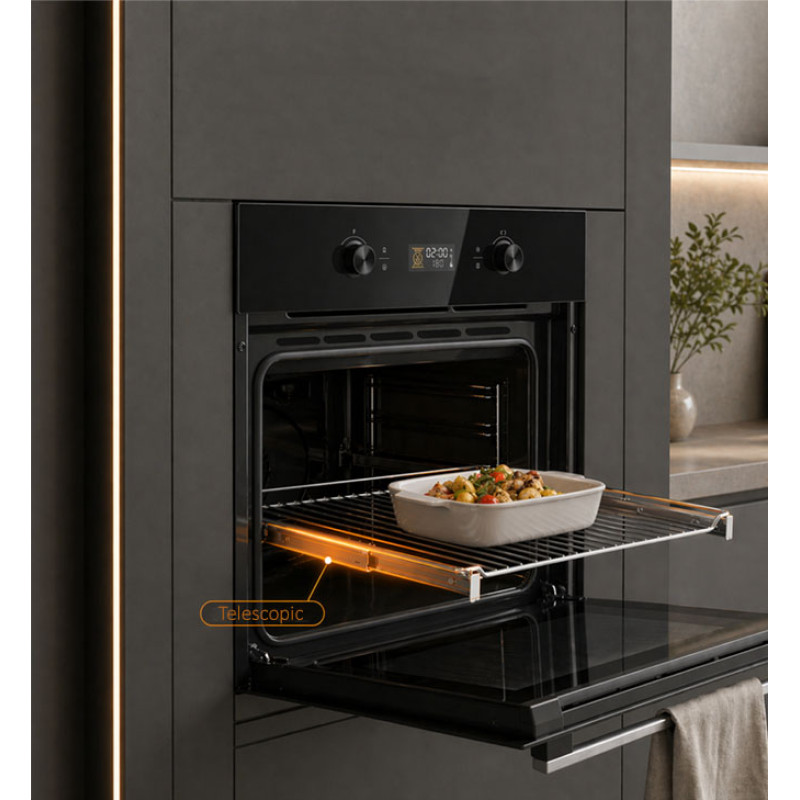 Built-in oven 70L with self-cleaning function, HBO-M7010GCDRP-GBK HEINNER