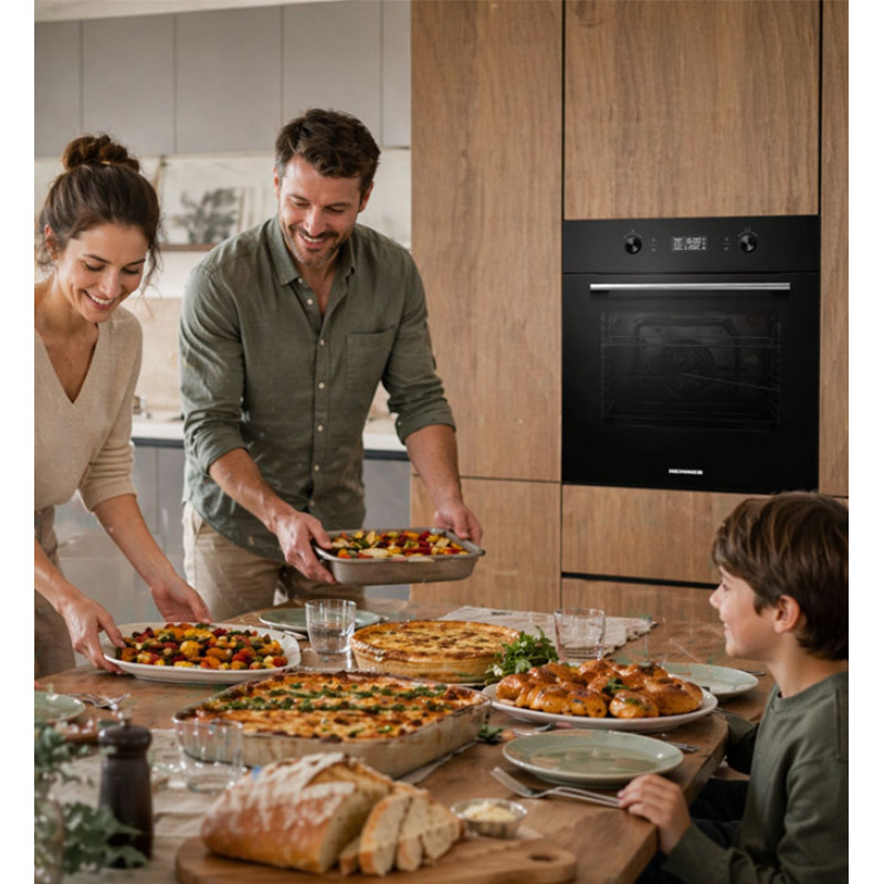 Built-in oven 70L with self-cleaning function, HBO-M7010GCDRP-GBK HEINNER
