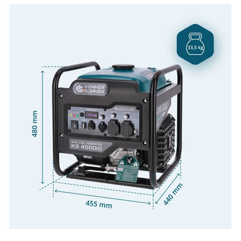 Inverter generator LPG/gasoline 4500W KS 4500iG KONNER & SOHNEN