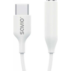 Savio USB adapter Savio USB-C - Jack 3.5mm White (SAVAK-52)