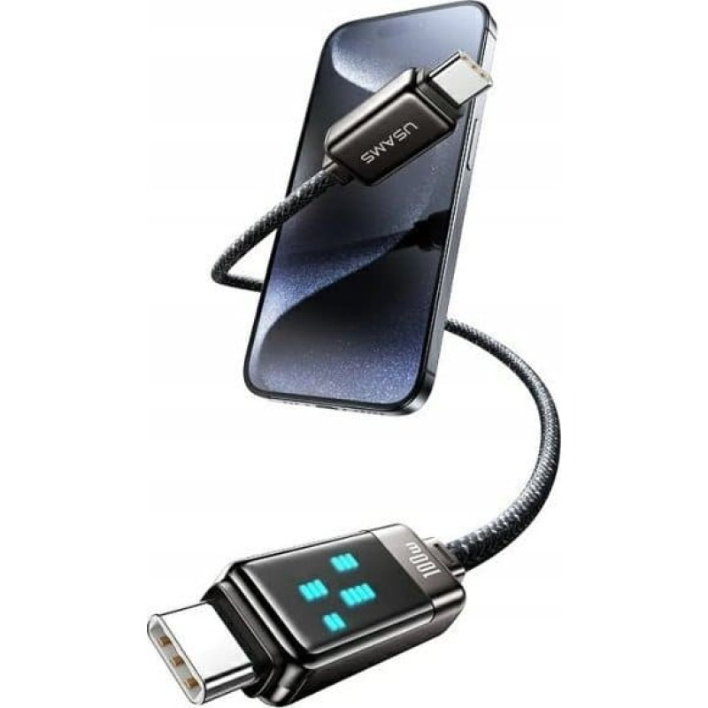 Usams Kabel USB-C na USB-C 100W 1.2m     Zinc Alloy Fast Charging Data Cable Meteor Series SJ744USB02 (US-SJ744)