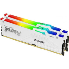 Kingston FURY DDR5 - 64GB - 6000 - CL - 30 (2x 32 GB) dual kit, RAM (white, KF560C30BWEAK2-64, FURY Beast RGB, INTEL XMP, AMD EXPO)