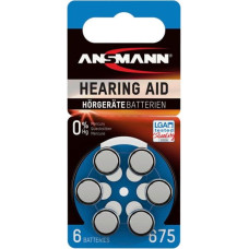 Ansmann 1x6 Ansmann Zinc-Air 675 (PR44) Hearing Aid Batteries