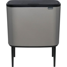 Brabantia Waste Bin Bo Touch Bin Mineral Concrete Grey, 3 x 11 L