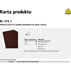 Klingspor ARKUSZE ŚCIERNE NA PODŁOŻU PŁ&Oacute;CIENNYM 230mm x 280mm KL375J gr. 80 /50szt.
