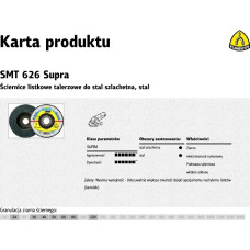 Klingspor ŚCIERNICA LISTKOWA WYPUKŁA SMT626 SUPRA 125mm gr. 40