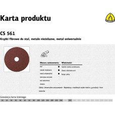 Klingspor KRĄŻEK FIBROWY 125mm gr. 16 CS561 /25szt.
