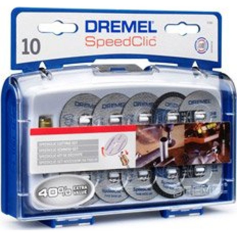 Dremel ZESTAW DO CIĘCIA SPEED CLIC SC690 TARCZE MET. 10szt + TRZPIEŃ