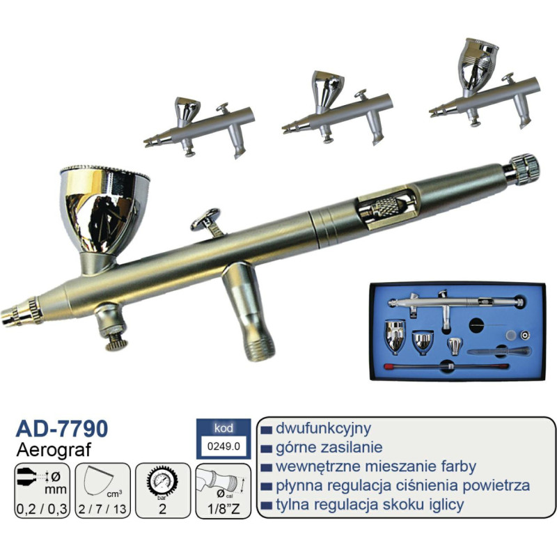 Adler AEROGRAF 0,2mm+0,3mm AD-7790