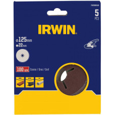 Irwin KRĄŻEK FIBROWY 125mm, otwór 22mm, P100 /5szt.