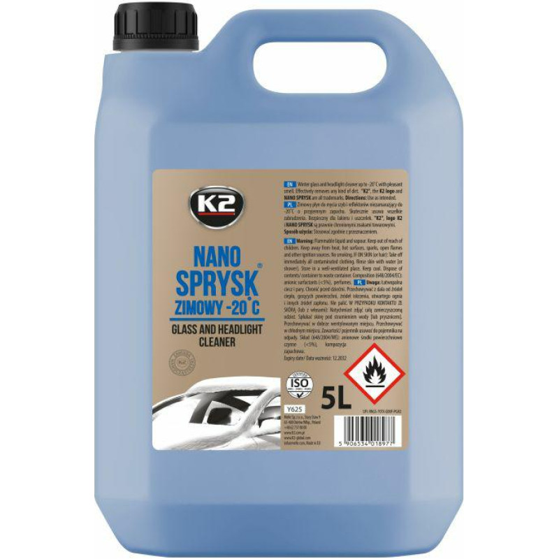 K2 PŁYN ZIMOWY DO SPRYSKIWACZY -20st NANO SPRYSK ZIMOWY 5L