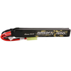 Gens Ace 25C 1500mAh 2S1P 7.4V Nunchuck 2X Airsoft Gun Lipo Battery with mini Tamiya Plug