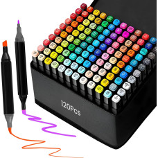 Extralink | Alcohol marker set | 120 colors, dual tips