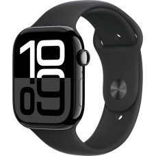 Apple WATCH SERIES 10 (GPS) 42MM ALUMINUM CASE WITH BLACK SPORT BAND - S/M - JET BLACK