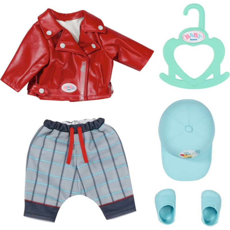 Zapf Creation BABY born Little Cool Kids Outfit 36cm, doll accessories (jacket, trousers, hat, shoes and clothes hanger)