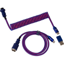 Keychron Premium Coiled Aviator Cable (purple, 1.08 m, straight plug)