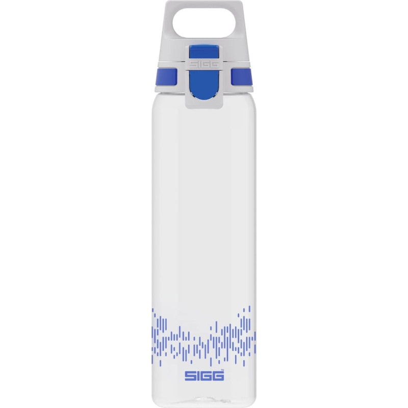 Sigg drinking bottle Total Clear One MyPlanet "Blue" 0.75L (transparent/dark blue, one-hand closure ONE)