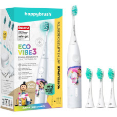 Happybrush ECO VIBE KIDS Agnes + 3 Refills, Electric Toothbrush (white)