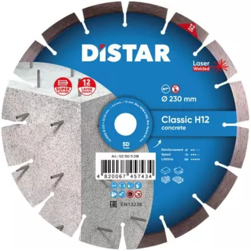 Distar TARCZA DIAMENTOWA CLASSIC H12 232 x 2,4/1,6 x 22,23mm