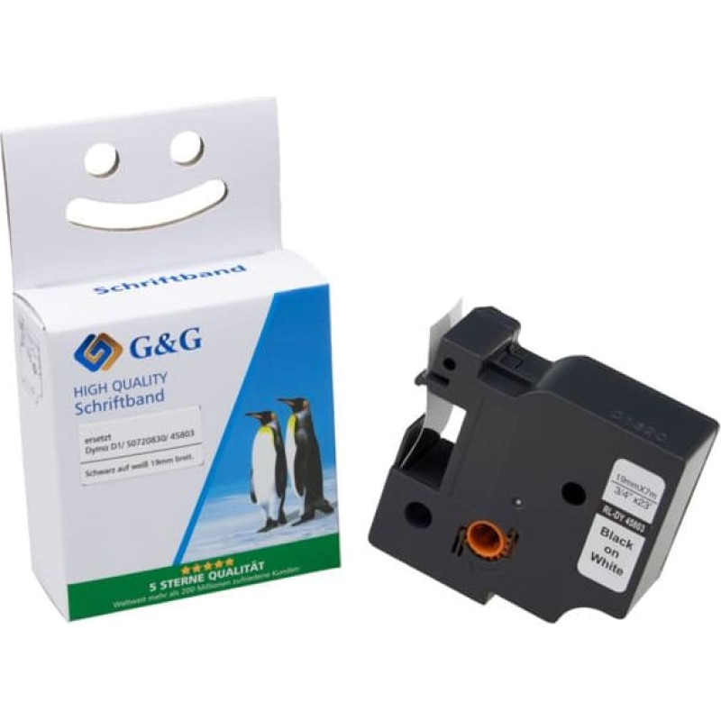 G&G Schriftband 19mm x 7m sw-ws Komp. m. Dymo D1/ 45803/ S072083