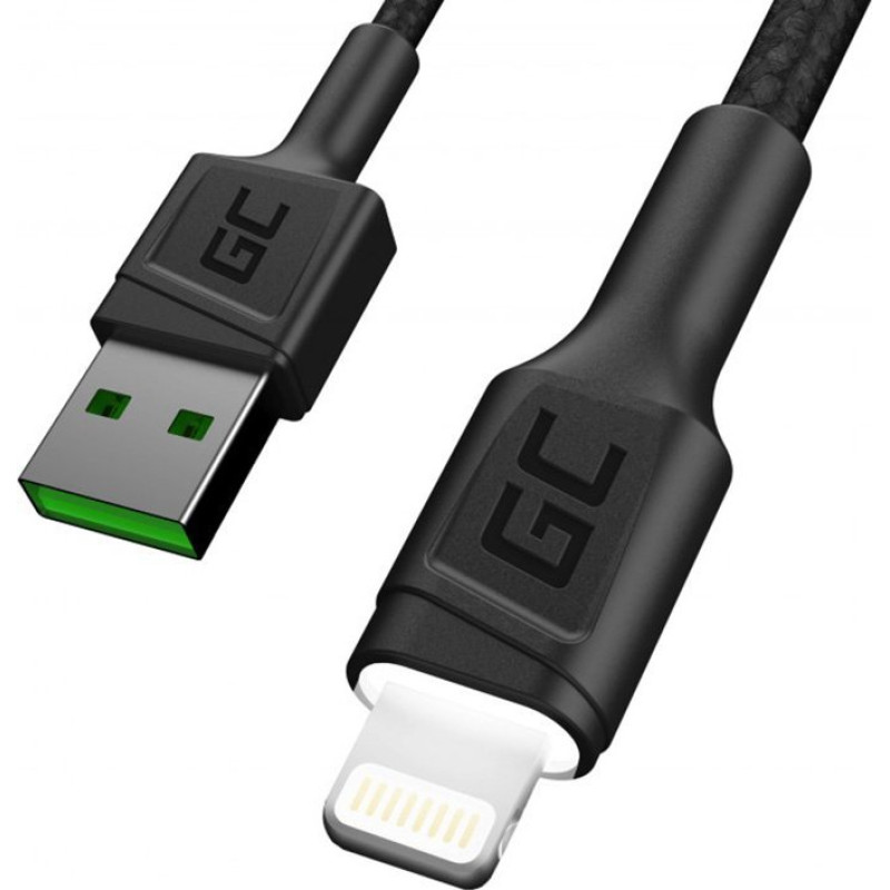 Green Cell USB cable Green Cell USB-A - Lightning 1.2 m Black (KABGC05)