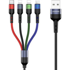 Usams USB cable Usams USB-A - USB-C + microUSB + 2x Lightning 3 m Black (63757-uniw)