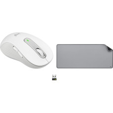 Logitech Mysz Logitech M650 L Biało-szary Left (910-006240) + Studio Series - MID GREY (956-000052)