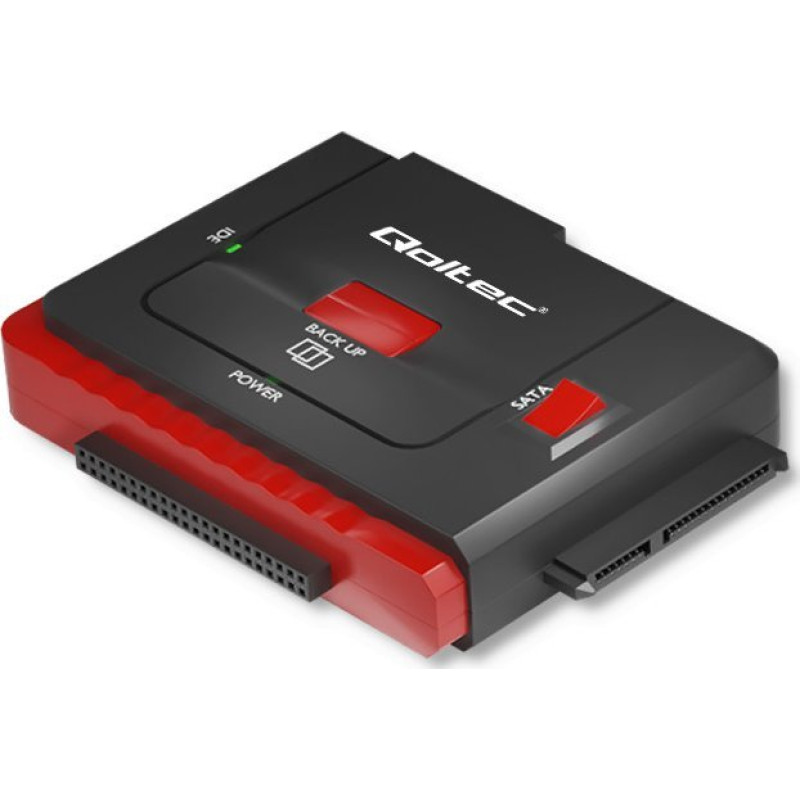 Qoltec USB adapter Qoltec USB - IDE + SATA III Black (50645)