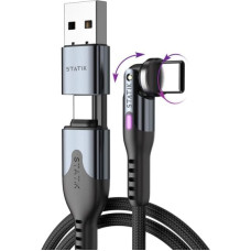 Statik PowerPivot Pro braided rotating USB-C Cable Black 3m
