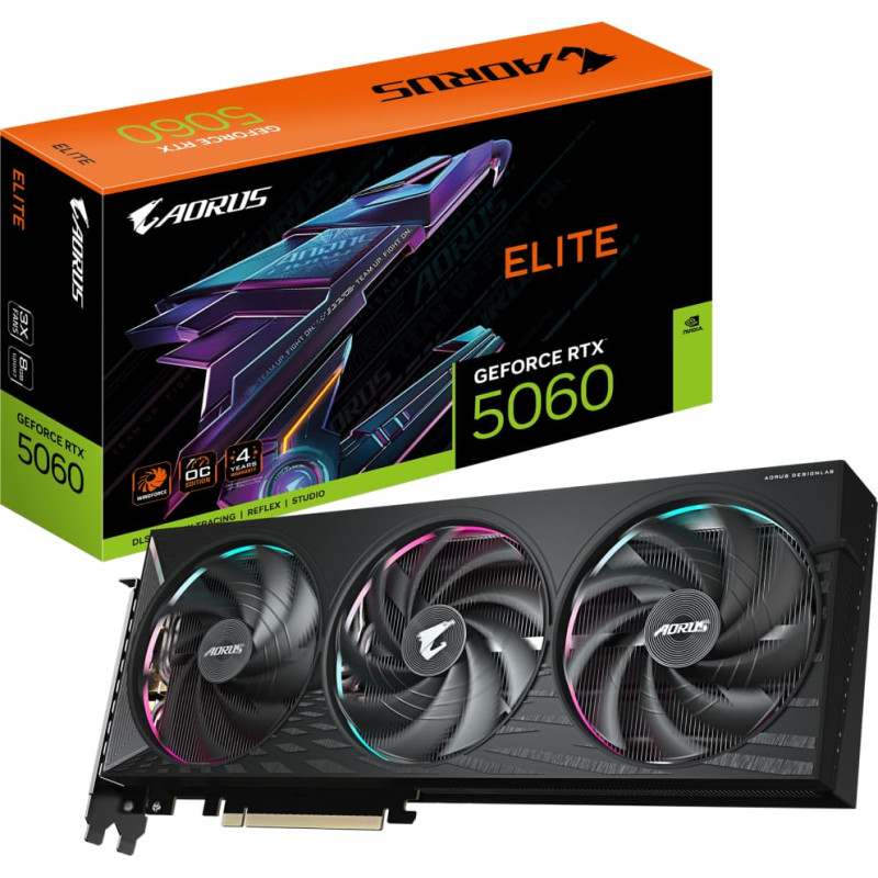 Gigabyte VGA PCIE16 RTX5060 8GB GDDR7/GV-N5060AORUS E-8GD GIGABYTE