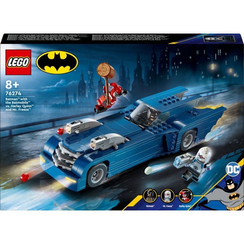 Lego 76274 DC Super Heroes Batman in the Batmobile vs. Harley Quinn and Mr. Freeze, construction toy