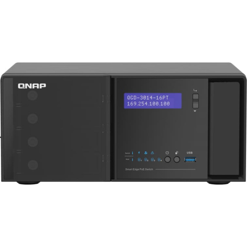 Qnap Switch|QNAP|QGD-3014-16PT-8G|Desktop/pedestal|2x10/100/1000BASE-T/SFP combo|14xRJ45|2|3|PoE ports 16|140 Watts|QGD-3014-16PT-8G
