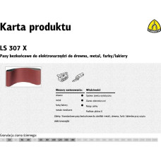 Klingspor PASY BEZKOŃCOWE DO ELEKTRONARZĘDZI LS307X  75mm x 457mm gr.100 /10szt.
