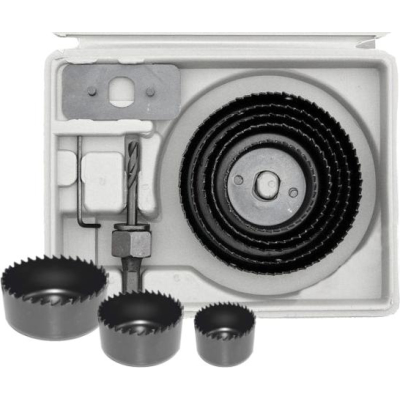 Awtools AW WOOD HOLE SAW SET 50-100mm 8pcs