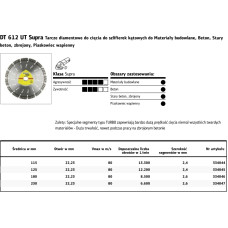 Klingspor K.TARCZA DIAM.SEG.230mm x 2,6mm x 22,2mm   DT612UT