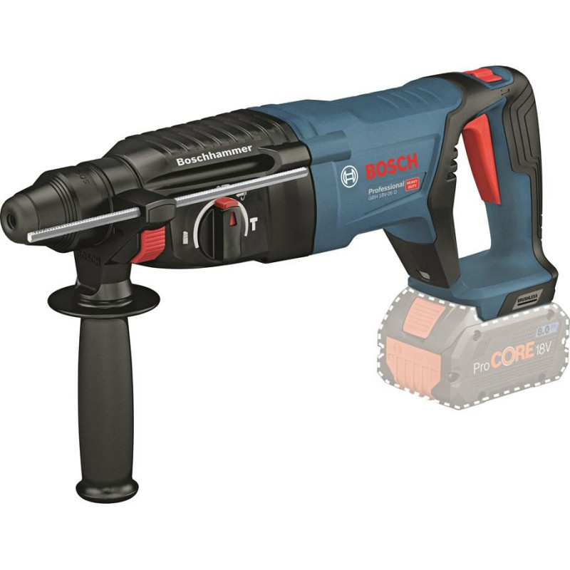 Bosch Cordless Rotary Hammer GBH 18 V-26 D Professional solo, 18 Volt (blue / black, suitcase, without battery and charger)