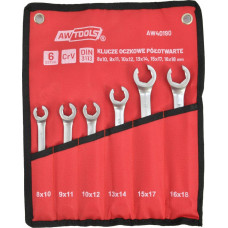 Awtools AW DOUBLE OPEN-END SPANNER SET 6pcs 8-18mm