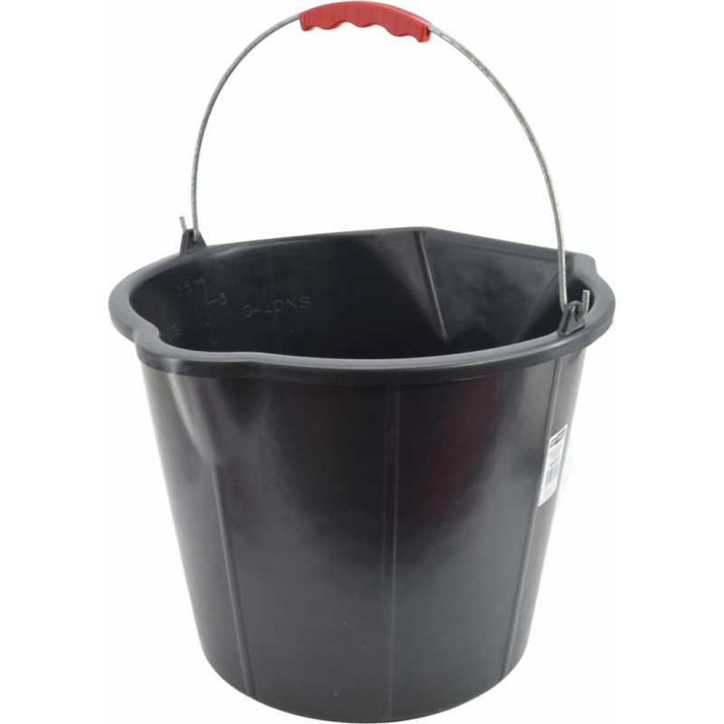 Awtools AW STRONG CONSTRUCTION BUCKET w/ POURING SPOUT 15L/ METAL HANDLE & PLASTIC GRIP