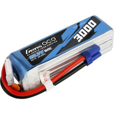 Gens Ace 3000mAh 22.2V 60C 6S1P Lipo Battery Pack with EC5 plug