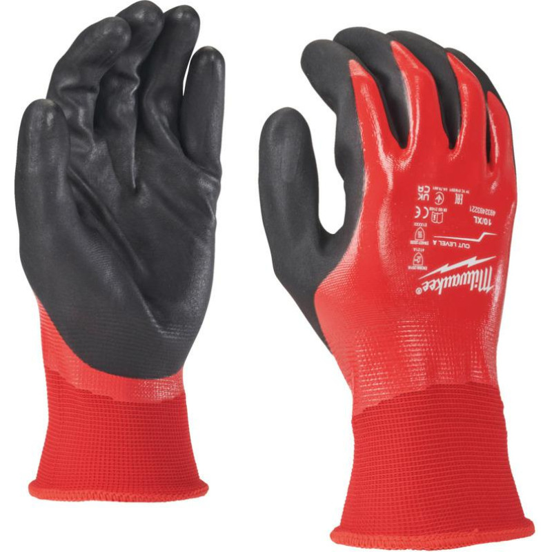 Milwaukee RĘKAWICE POWLEKANE NITRYLEM XXL/11 ODPORNE NA PRZECIĘCIA POZIOM-A /12szt.