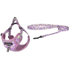 Dogness walking set leash+harness for dog (pink)