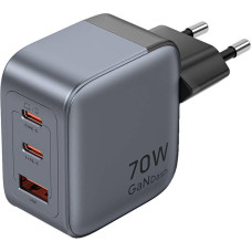 Vention GaN Vention USB-C+C+A 70W Charger (Gray)