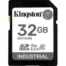 Kingston Industrial 32GB SDHC Memory Card (Black, UHS-I U3, Class 10, V30, A1)