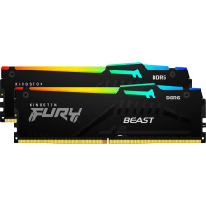 Kingston FURY DDR5 - 16GB - 6000 - CL - 30 (2x 8 GB) dual kit, memory (black, KF560C30BBAK2-16, FURY Beast RGB, INTEL XMP)