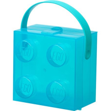 Room Copenhagen LEGO Box with Handle, Storage Box (light blue/transparent)